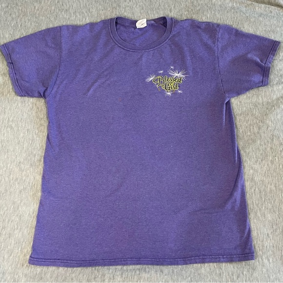 Purple Blessed Girl Short Sleeve Tee with Psalm - Picture 1 of 4